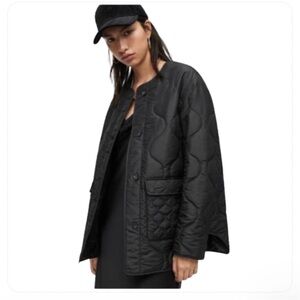 ALL SAINTS Foxi Liner Jacket Quilted Black Women's Lightweight Allsaints NEW! 12